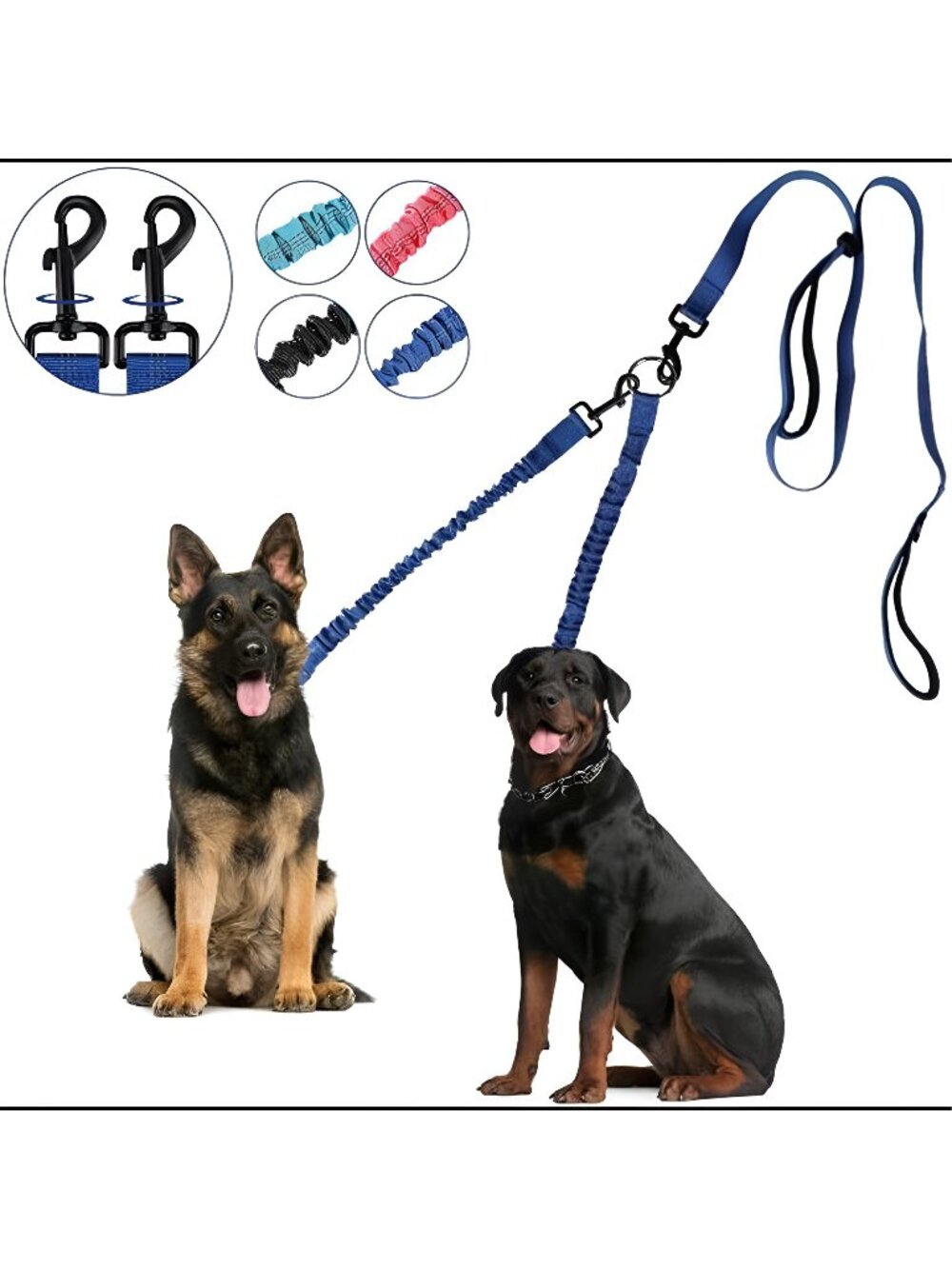 BWilkon Dual Dog Leash, Double Dog Leash, 360ยฐ Swivel No Tangle Dog Walking